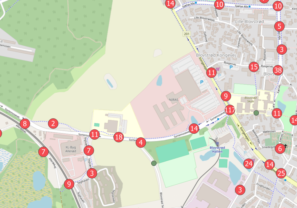 utrygge punkter omkring skole